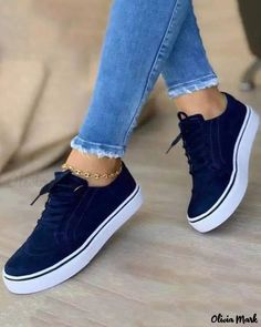 Color: blue, Size: US5.5 Comfortable Blue Lace-up Sneakers, Blue Lace-up Sneakers With Elastic Laces, Casual Ankle-high Sneakers With Textured Sole, High-top Sneakers With Front Lace-up For Spring, High-top Sneakers With Front Lace-up Fastening For Spring, Spring High-top Sneakers With Front Lace-up Fastening, Spring High-top Sneakers With Lace-up Fastening, Casual High-top Sneakers With Lace-up Fastening, Casual Flat Heel Sneakers For Spring