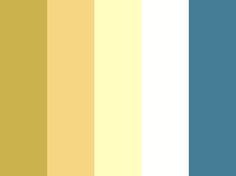 the color palette is blue, yellow and green with some white in it's center