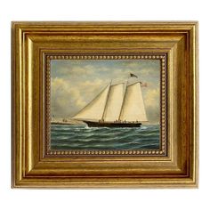 a painting of a sailboat in the ocean