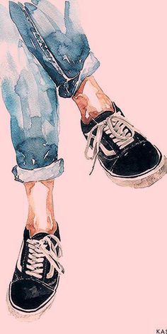 a drawing of someone's legs and shoes