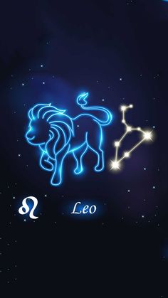 leo the lion zodiac sign with stars in the background