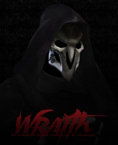 a person wearing a mask with the word warth written in red and black on it