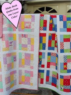 two quilts that have been made to look like squares