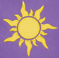 a yellow sun on a purple background