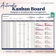 an image of a computer screen with the words kanban board displayed