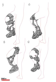 the instructions for how to draw an alien with legs and feet, in three different ways