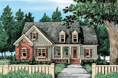 this is an artist's rendering of these country house plans for the front of their home