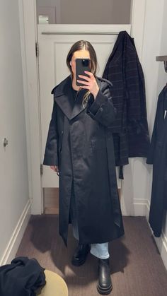 Lusting over this trench coat lately. Perfect amount of boxy. Timeless Trench Coat, Oversized Classic Gabardine Outerwear, Oversized Cropped Trench Coat, Kourtney Kardashian Trench Coat, Everlane Drape Trench Coat, Work Casual, Outfits Aesthetic