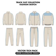 a set of men's tracksuits and pants with the text track suit collection fashion