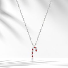 🍬8k/14k/18k Solid Gold Diamond Sapphire/Ruby Candy Cane Necklace,Winter collection, Christmas Candy Cane Charm, Peppermint candy,Santa gift  🍬 🍭Candy canes are in best tradition of Christmas or just winter. 🍭 Diamond with Certificate Details of the Product. Weight: Approximately 0,97g Stone: Diamond 1 - Carat: 0,02ct, Piece: 4, Color: E/ F, Clarity: SI, Cut: Round               Ruby - Carat: 0,04, Piece: 5,  Cut: Round Stylish minimalist Necklace. - All of our products are handmade produced of 8K, 14K, 18K real gold. The certificates of the diamonds we use in our products will be delivered by the cargo together with your orders. - Make sure you choose the right size and color before completing your order. If there is a preference you want to change, please contact us via message before Peppermint Candy, Santa Gifts, Fancy Jewelry, Christmas Candy Cane, Candy Canes, Minimalist Necklace, Christmas Candy, 1 Carat, Real Gold