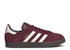 Gazelle 'Maroon Gum' - Adidas - IG4990 - maroon/chalk white/gum | Flight Club Maroon Adidas Gazelle, Adidas Gazelle Burgundy, Maroon Sambas, Maroon Shoes Outfit, Adidas Gazelle Red, Red Samba, Maroon Adidas, Maroon Sneakers, Adidas Gazelle Outfit