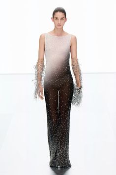 Fendi | Sparkly Ombré Dress Runway Fashion Outfits, 2024 Couture, Fendi Couture, Spring Couture, Spring Summer 2024, Print Trends, Runway Collection, Spring 2024, Fashion Shows