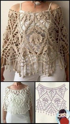 the crocheted top is made with yarn