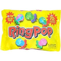 a bag of ringpop candy on a white background