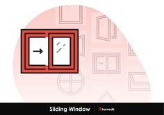 an image of a sliding window with arrows pointing to it