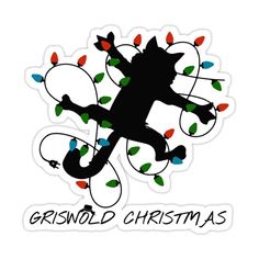 a sticker with the words griswold christmas written in black on it