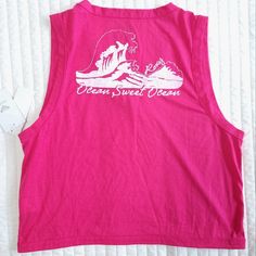 Nwt! Roxy "Ocean Sweet Ocean" Sleeveless Graphic Top In Hot Pink. Reverse Hemline Details And A Cropped Midriff Line Make This Shirt Great For The Summer. Size: Small Condition: New With Tags! Summer Tank Top For Leisure, Summer Leisure Tank Top, Spring Leisure Tank Top, Sleeveless Summer Workout Top, Summer Sleeveless Top For Leisure, Summer Sleeveless Tank Top For Workout, Sleeveless Summer Top For Leisure, Casual Sleeveless Tank Top For Leisure, Summer Sleeveless Top