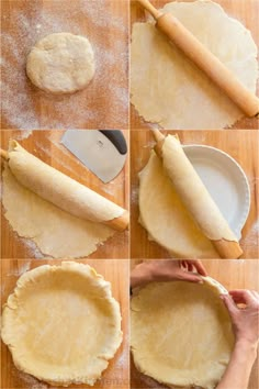 the process for making pie crusts is shown here