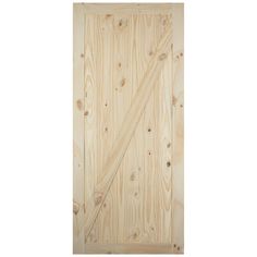 an unfinished door with wood paneling on it