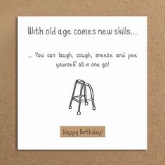 a birthday card with an image of a chair