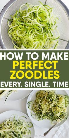 how to make perfect zoodles every single time with zucchini noodles and pesto