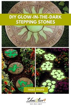 glow in the dark stepping stones with text reading diy glow in the dark stepping stones read more