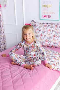 Ella 2-Piece Bamboo Pajamas Kids Pajama Set Dress your little one in Birdie Bean's irresistibly soft bamboo pajamas! These pajamas are a perfect combination of comfort and style! Crafted from a blend of bamboo viscose and spandex fabric, they provide a soft and snug fit, while their adorable prints are sure to make them a sleepwear favorite. The breathable fabric keeps little ones comfy all night long. MATERIAL/FEATURES 95% viscose from bamboo, 5% spandex Buttery soft and great for sensitive ski Wooden Toy Shop, Egmont Toys, Bamboo Blanket, Unicorns And Mermaids, Bamboo Pajamas, Stem Toys, Outerwear Outfit, Infant Activities, Kids Pajamas