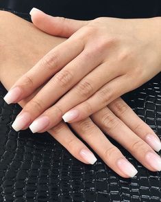 French Fade Nails, Pink White Nails, Faded Nails, Pink Ombre Nails, Nagel Tips, Gel Top Coat, Bride Nails, Neutral Nails, Bridal Nails