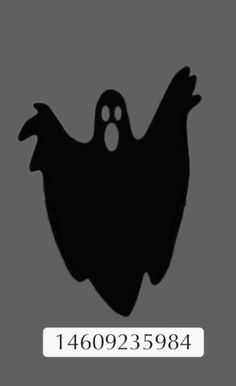 a black silhouette of a ghost on a gray background