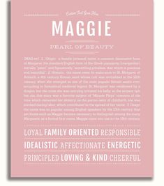 Frame Options | Dusty Rose | No Frame Maggie Name, Names With Meaning, Dusty Rose, Astrology