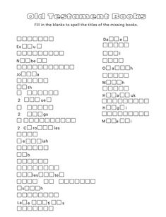 the worksheet for old treatment books