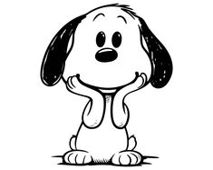 a black and white cartoon dog sitting on the ground with his hands in his pockets