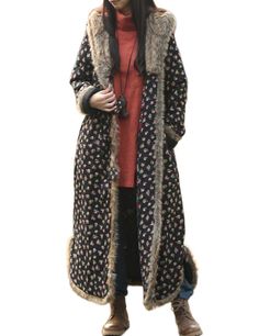 PRICES MAY VARY. Material:Outside: Cotton Linen ; Lining: Cotton / thin cotton quilted . High quality faux fur, soft, comfortable and super warm, big and deep hooded with fax fur and beautiful color trim. One Size(Free Size):Length:46”/117cm;Bust:44.1�”/112cm;Shoulder:17.3”/44cm;Waist:47.2”/120cm;Sleeve:22.4”/57cm; Model Height:160cm;Weight:40kg; Features:This cotton-padded coat, single breasted, hooded with imitated fur-line, ethnic Chinese style jacket, regular thickness, suit for Spring, Late Fur Collar Jacket, Quilted Parka, Jackets Black, Long Overcoat, Winter Quilts, Outwear Jackets, Winter Coats, Faux Fur Collar, Winter Outfits Women