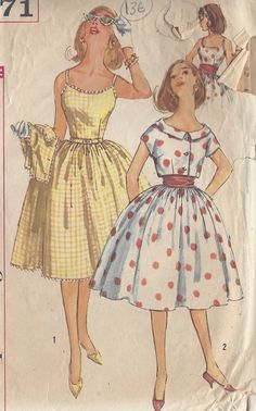 ~ Circa/Date:  LATE 1950s ~ Details:    Two style Variation DRESS with JACKET & CUMMERBUND ~ Size/Measurements (Inches):    ~ Size: 13     ~ BUST: 33″     ~ Waist: 25 1/2″      ~ Hip: 35″ ~ Please Note: ~ You are buying a 'Professional Reproduced' copy of this sewing pattern. Copied from the original sewing pattern. Produced in Full Scale Pattern Pieces ready to cut with full instructions included. Reproduced on high quality 50 gm paper with black ink, durable and easier for reuse. Printed by a Professional Printing Company.   ~ With this product comes an accompanying 'Booklet' and inside the Booklet it includes: ~ A 2-page Instructions and Illustrations on 'How to Adjust Your pattern to your Personal Measurement.' ~ Personal Measurement Chart ~ Body Form Illustrations ~ Fitting Checklist 1950s Sewing Patterns, Vogue Vintage, Couture Vintage, Dress Jacket, Vestidos Vintage