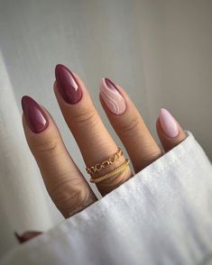 Maroon Nails, Cute Nails For Fall, Thanksgiving Nails, Fall Nail Art, Fall Nail, Cute Acrylic Nails, Nude Nails