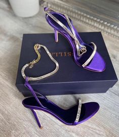 Heels/pumps/violet Lace Up High Heels, Shoes Outfit Fashion, Crystal Shoes