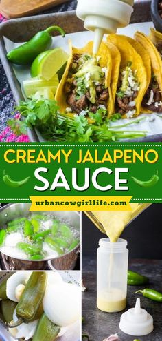 Fall in love with this homemade sauce! This condiment recipe lets you have an easy appetizer or delicious snack in just 30 minutes. Thick, creamy, and super spicy, this jalapeno sauce is perfect on everything — chips, tacos, you name it! Jalapeno Sauce Recipe, Creamy Jalapeno Sauce, Easy Sauce Recipe, Creamy Jalapeno, Jalapeno Sauce, Mexican Sauce, Salsa Guacamole, Homemade Sauce Recipes, Jalapeno Recipes