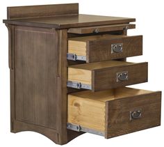 PREORDER Mission Crofter 3 Drawer Nightstand - Walnut (AW) - Crafters and Weavers 4 Drawer File Cabinet, Oak Tv Stand, Barrister Bookcase, 2 Drawer File Cabinet, Style Nightstand, Walnut Nightstand, Quarter Sawn White Oak, Mission Oak, 3 Drawer Nightstand