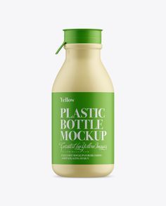 a bottle of plastic bottle mockup on a white background