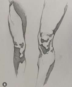 two drawings of legs with one showing the lower body