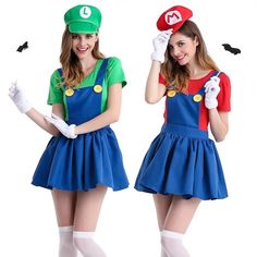 Super Mario Costumes, Adult Women Halloween Costumes, Super Mario Luigi, Luigi Costume, Mario Costume, Super Mario And Luigi