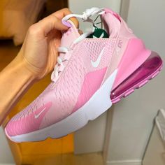 Nike Air Max 270 Pink Foam Size Is 6.5y Equivalent To Women’s 8 Original Brand New Never Used With Box And Certified Nike Air Max 270 Outfit Ideas, Pink Nike Air Max, Nike Air Max Pink, Clothing Aesthetic, Shoes Nike Air, Pink Nike, Pastel Pink Aesthetic, Pink Vibes, Pink Nikes