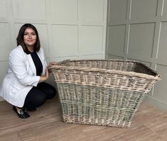 Vintage Extra Large Log Wicker Basket