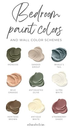 the different shades of paint that are used to create this color scheme for bedroom walls