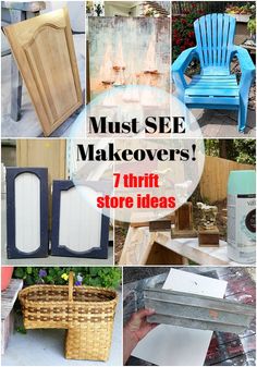 many different types of furniture that are made out of wood and have the words must see makeovers 7 thrift store ideas