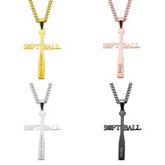 Personalized Softball or Baseball Cross Name Necklace Softball Cross, Softball Things, Softball Necklace, Baseball Cross, Personalised Wedding Ring Boxes, Personalized Wedding Rings, Name Necklace Silver, Team Party, Philippians 4 13