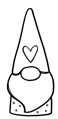 a cartoon gnome with a heart on his nose