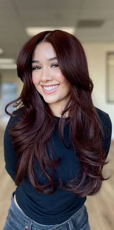 Hair Burgundy, Plum Hair, Red Balayage, Mom Hair, Red Hair Inspo, Cherry Hair