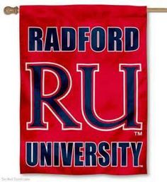 a red banner with the words radfordd ru university hanging from a rope