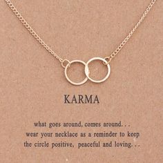 I’m A Big Believer In Karma And Try To Incorporate It Into Every Aspect Of My Life. These Make Wonderful Gifts To Lift Someone’s Spirits Or To Simply Let Someone Know You Are Thinking Of Them And Wish Them Well. Concept Jewelry, Karma Jewelry, Circle Jewelry, Karma Necklace, Circle Bracelet, Pendant Jewelry, Womens Jewelry Necklace, Of My Life, My Life